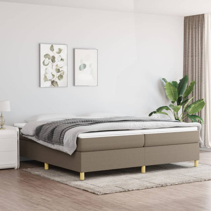Boxspring sengeramme 200x200 cm stof gråbrun