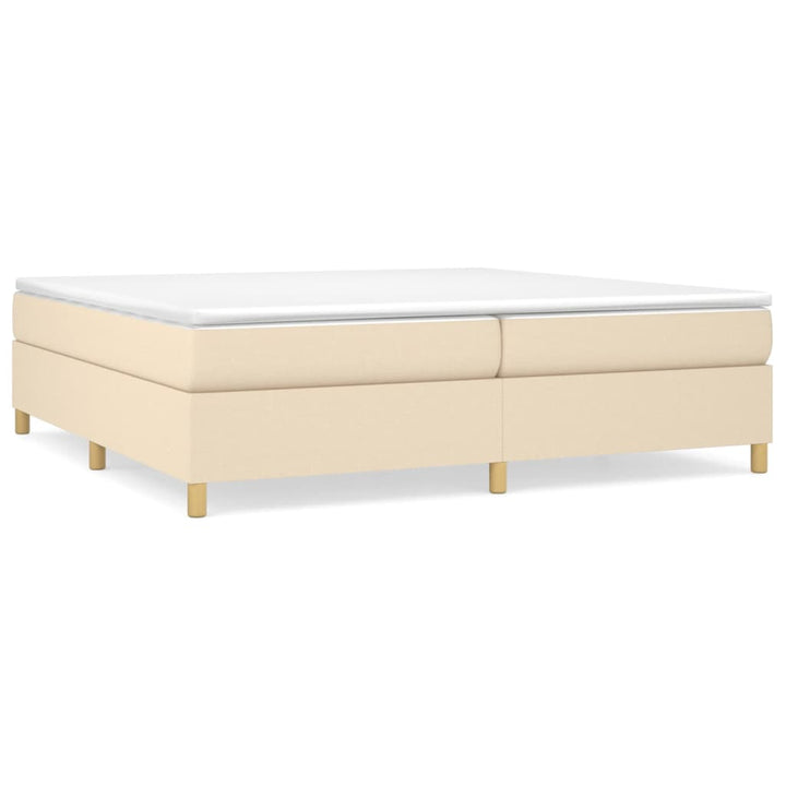Boxspring sengeramme 200x200 cm stof cremefarvet