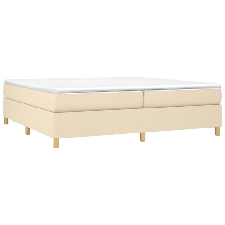 Boxspring sengeramme 200x200 cm stof cremefarvet
