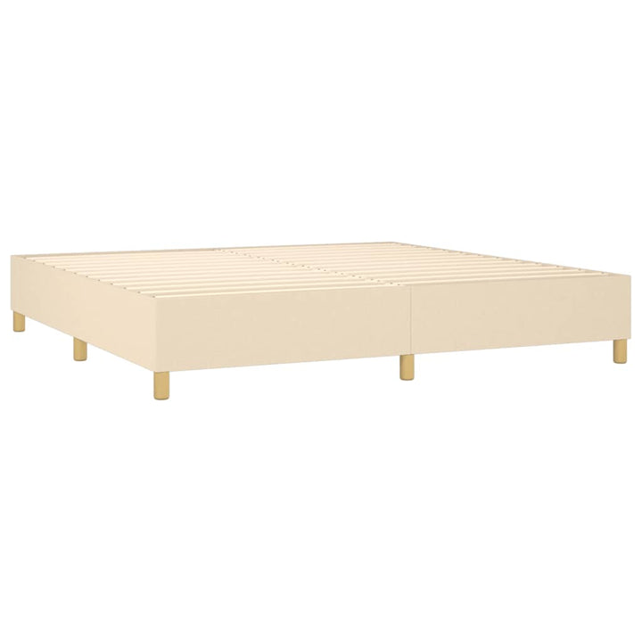 Boxspring sengeramme 200x200 cm stof cremefarvet
