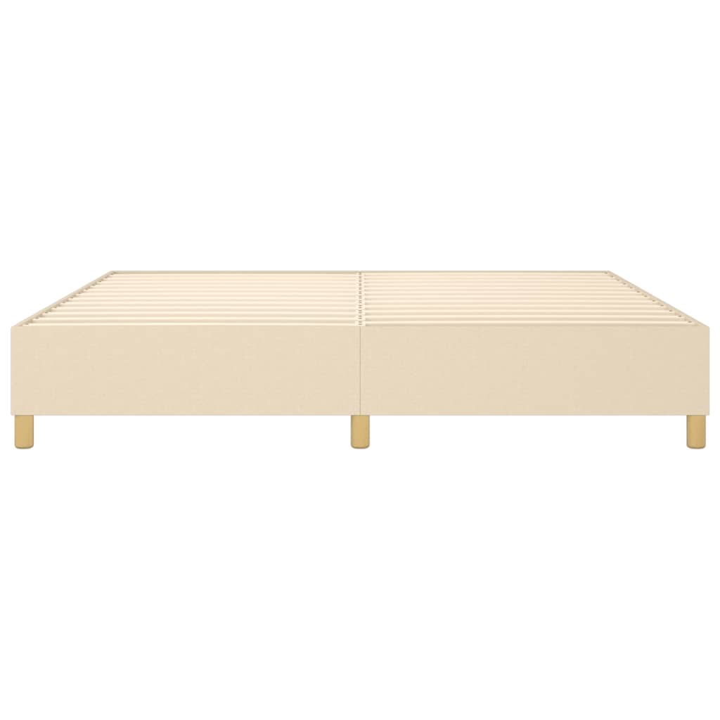 Boxspring sengeramme 200x200 cm stof cremefarvet