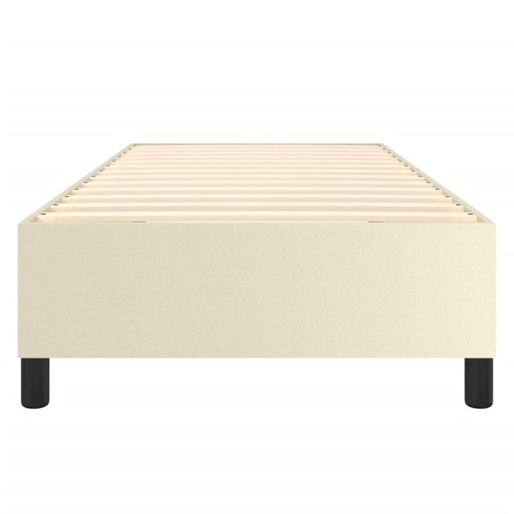 Boxspring sengeramme 80x200 cm kunstlæder cremefarvet