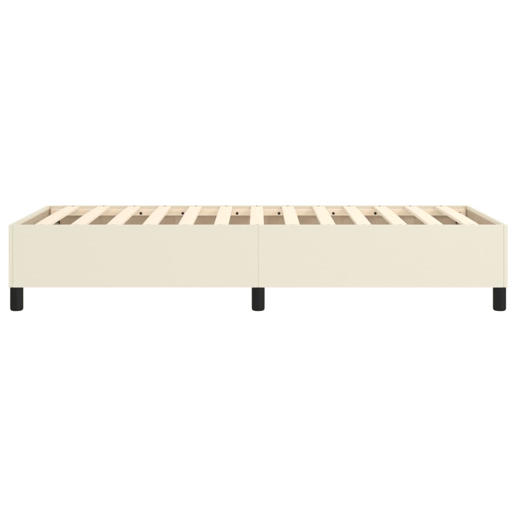 Boxspring sengeramme 80x200 cm kunstlæder cremefarvet