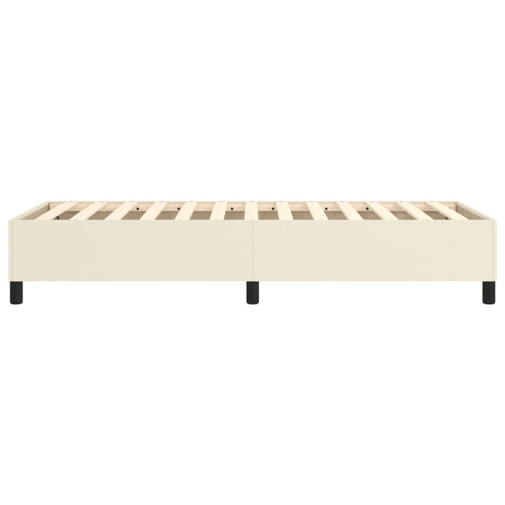 Boxspring sengeramme 80x200 cm kunstlæder cremefarvet
