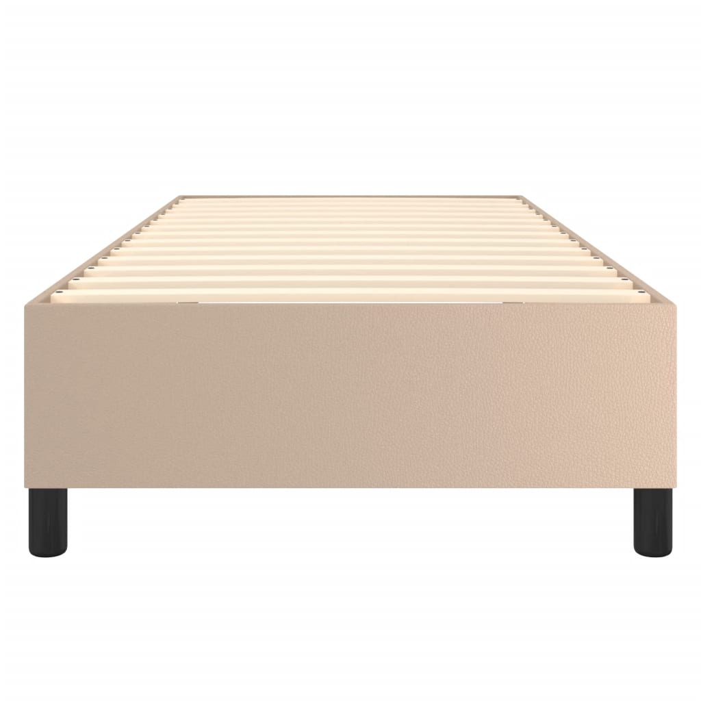 Boxspring sengeramme 80x200 cm kunstlæder cappuccinofarvet