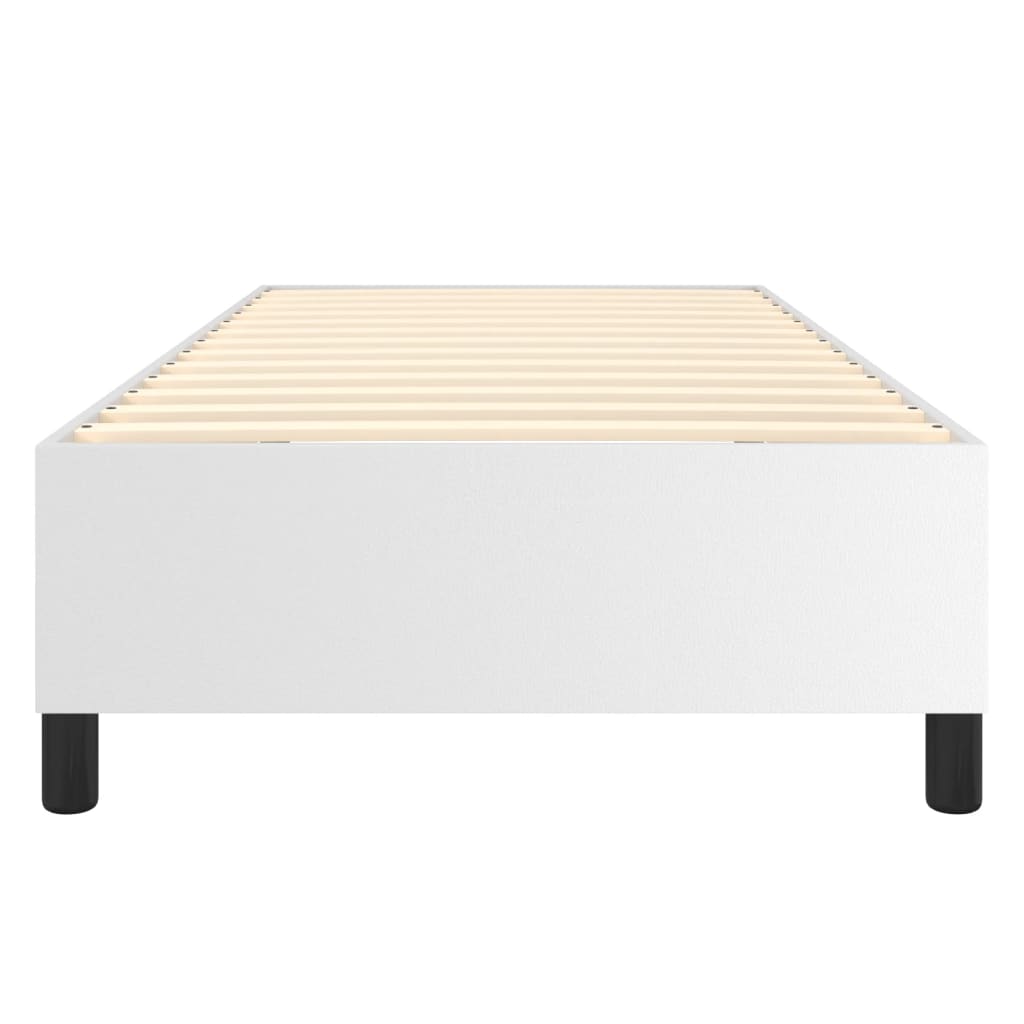 Boxspring sengeramme 90x190 cm kunstlæder hvid