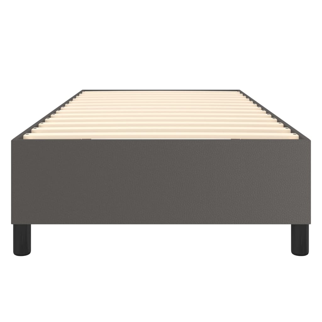 Boxspring sengeramme 90x190 cm kunstlæder grå