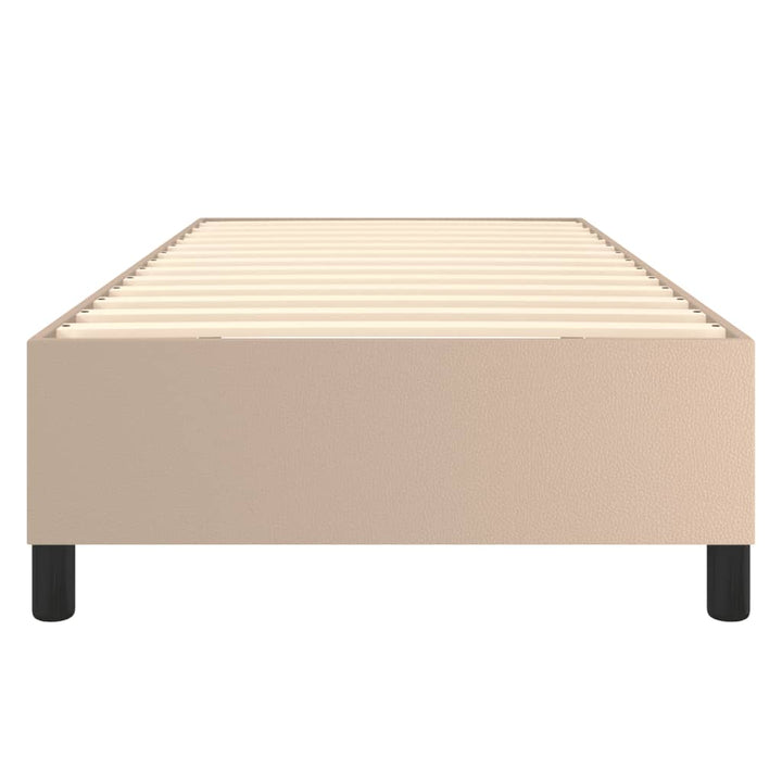 Boxspring sengeramme 90x190 cm kunstlæder cappuccinofarvet