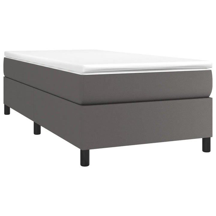 Boxspring sengeramme 90x200 cm kunstlæder grå