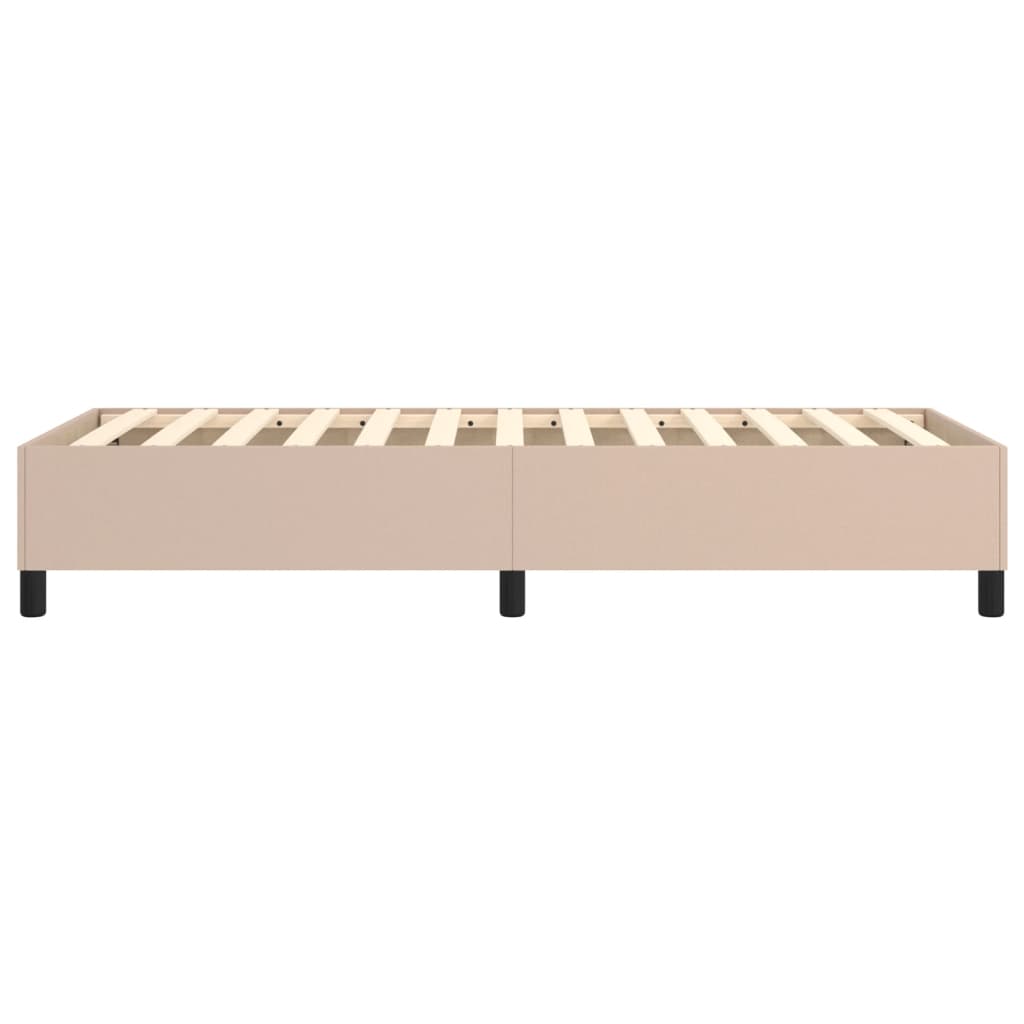 Boxspring sengeramme 90x200 cm kunstlæder cappuccinofarvet