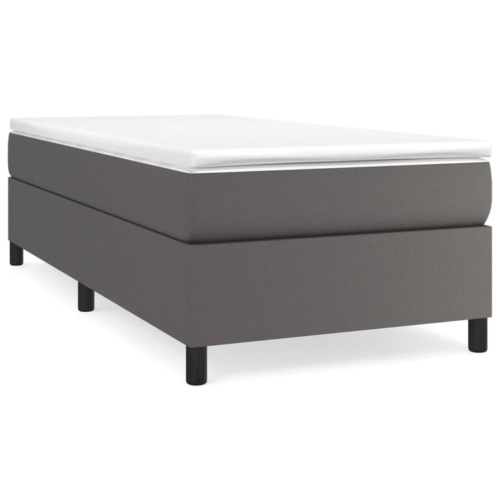 Boxspring sengeramme 100x200 cm kunstlæder grå