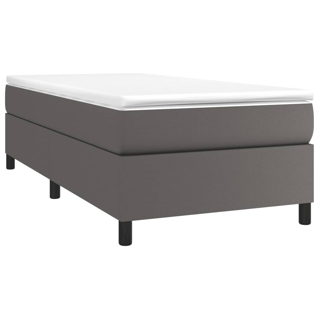 Boxspring sengeramme 100x200 cm kunstlæder grå