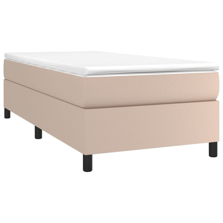 Boxspring sengeramme 100x200 cm kunstlæder cappuccinofarvet