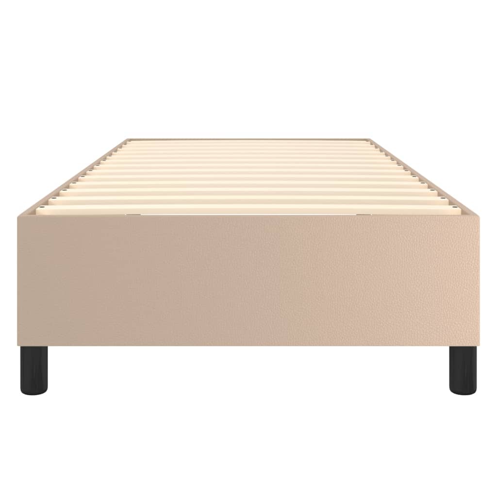 Boxspring sengeramme 100x200 cm kunstlæder cappuccinofarvet