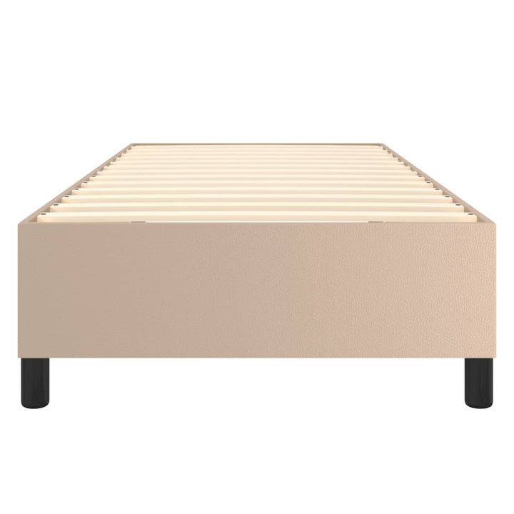 Boxspring sengeramme 100x200 cm kunstlæder cappuccinofarvet