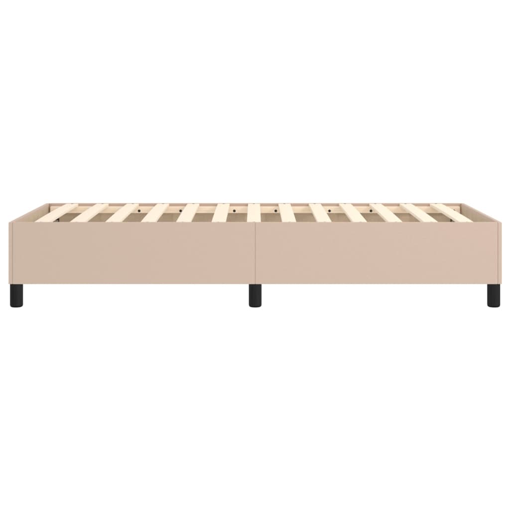 Boxspring sengeramme 100x200 cm kunstlæder cappuccinofarvet