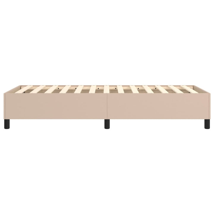 Boxspring sengeramme 100x200 cm kunstlæder cappuccinofarvet