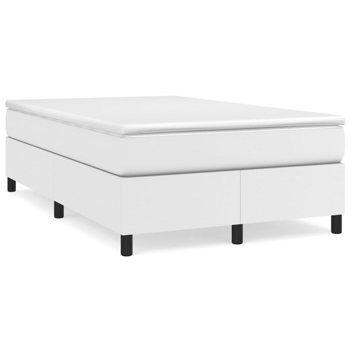 Boxspring sengeramme 120x200 cm kunstlæder hvid