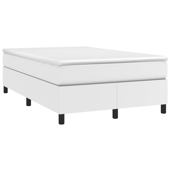 Boxspring sengeramme 120x200 cm kunstlæder hvid