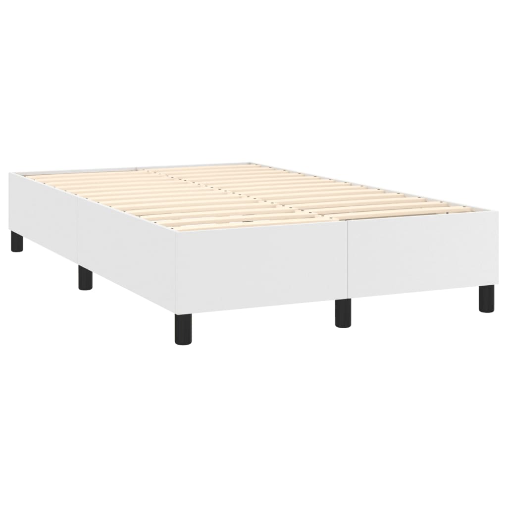 Boxspring sengeramme 120x200 cm kunstlæder hvid