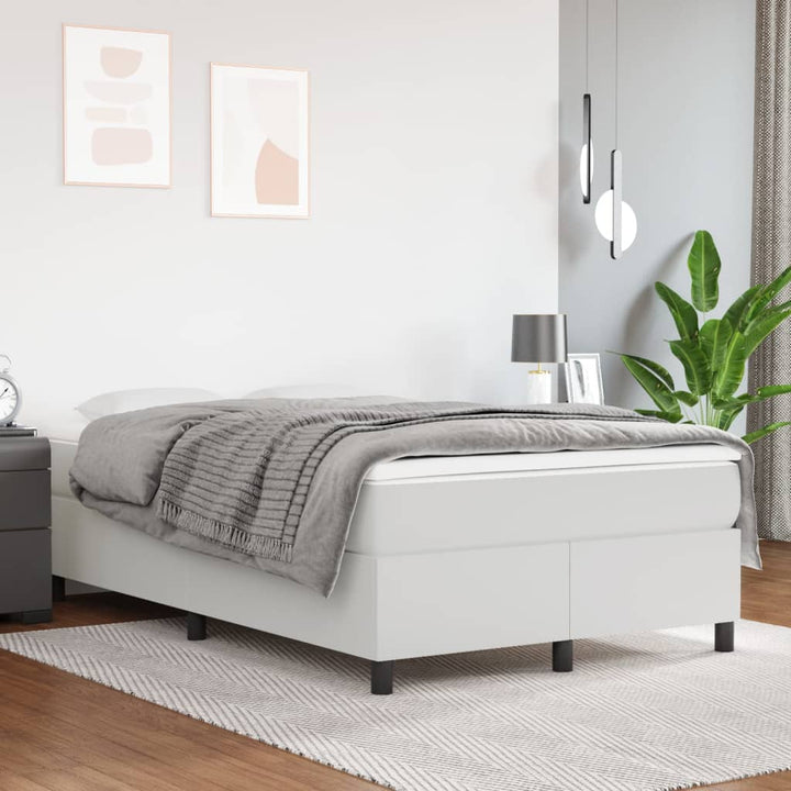 Boxspring sengeramme 120x200 cm kunstlæder hvid