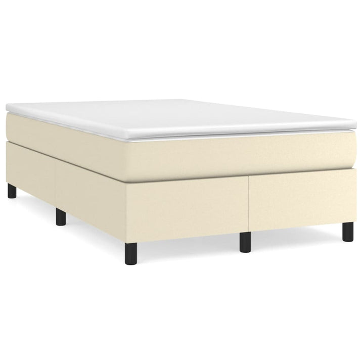 Boxspring sengeramme 120x200 cm kunstlæder cremefarvet