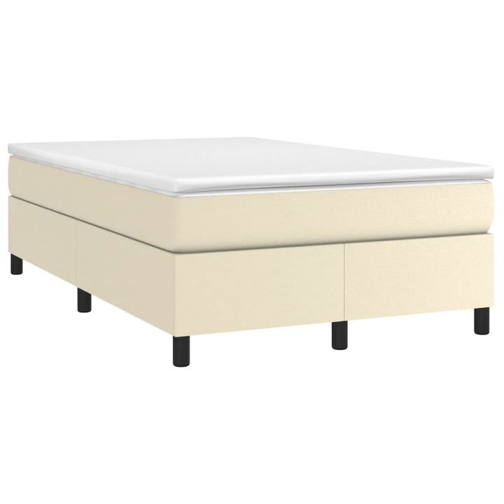 Boxspring sengeramme 120x200 cm kunstlæder cremefarvet