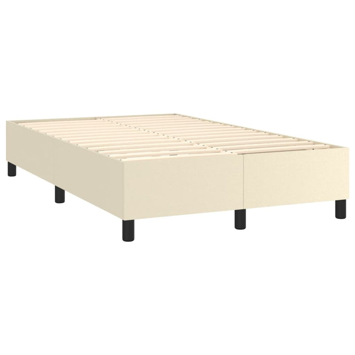 Boxspring sengeramme 120x200 cm kunstlæder cremefarvet