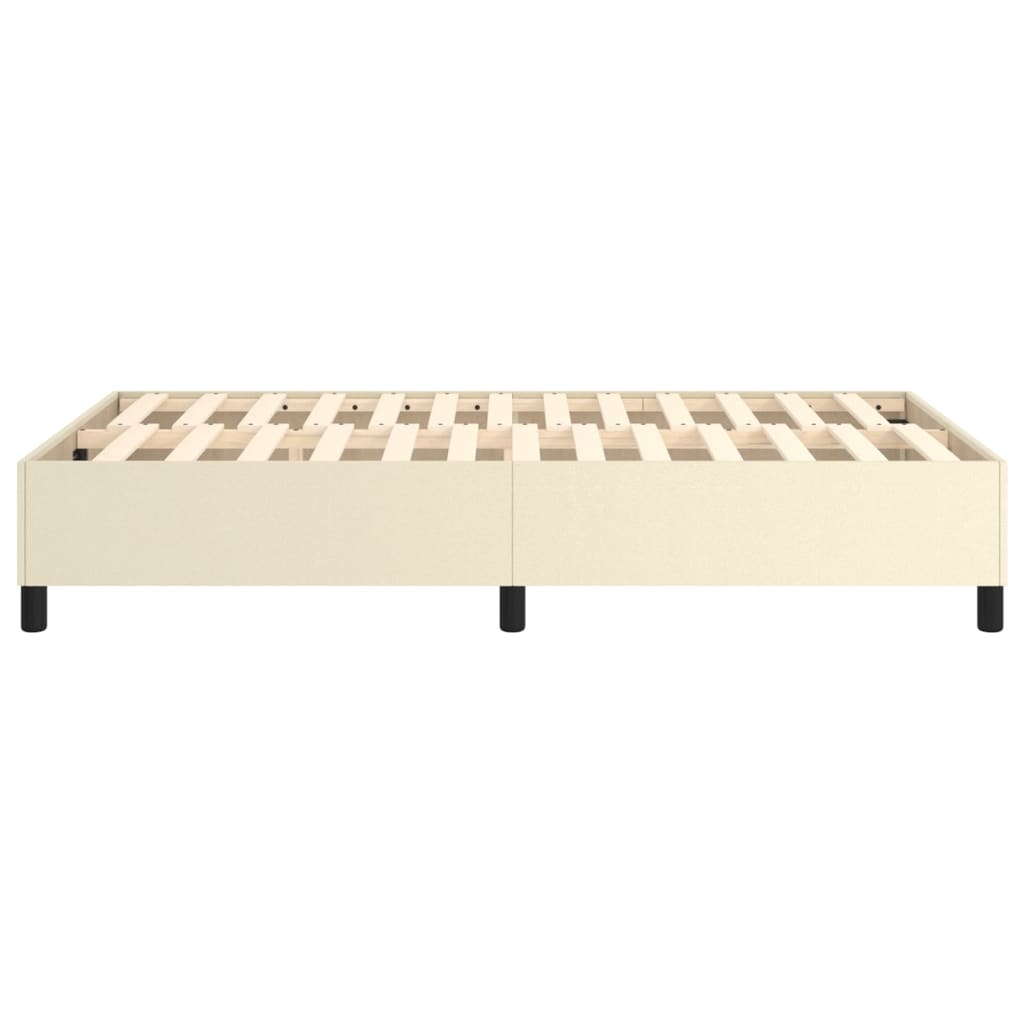 Boxspring sengeramme 120x200 cm kunstlæder cremefarvet