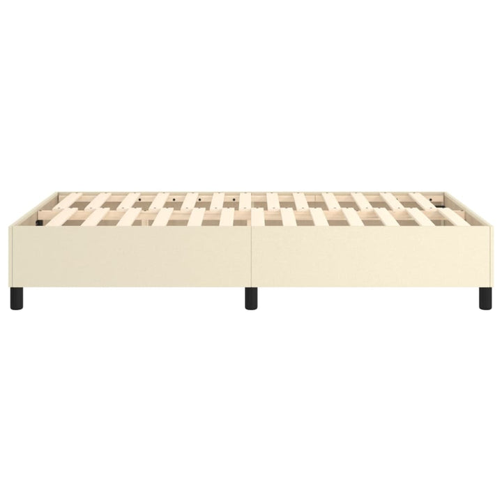 Boxspring sengeramme 120x200 cm kunstlæder cremefarvet