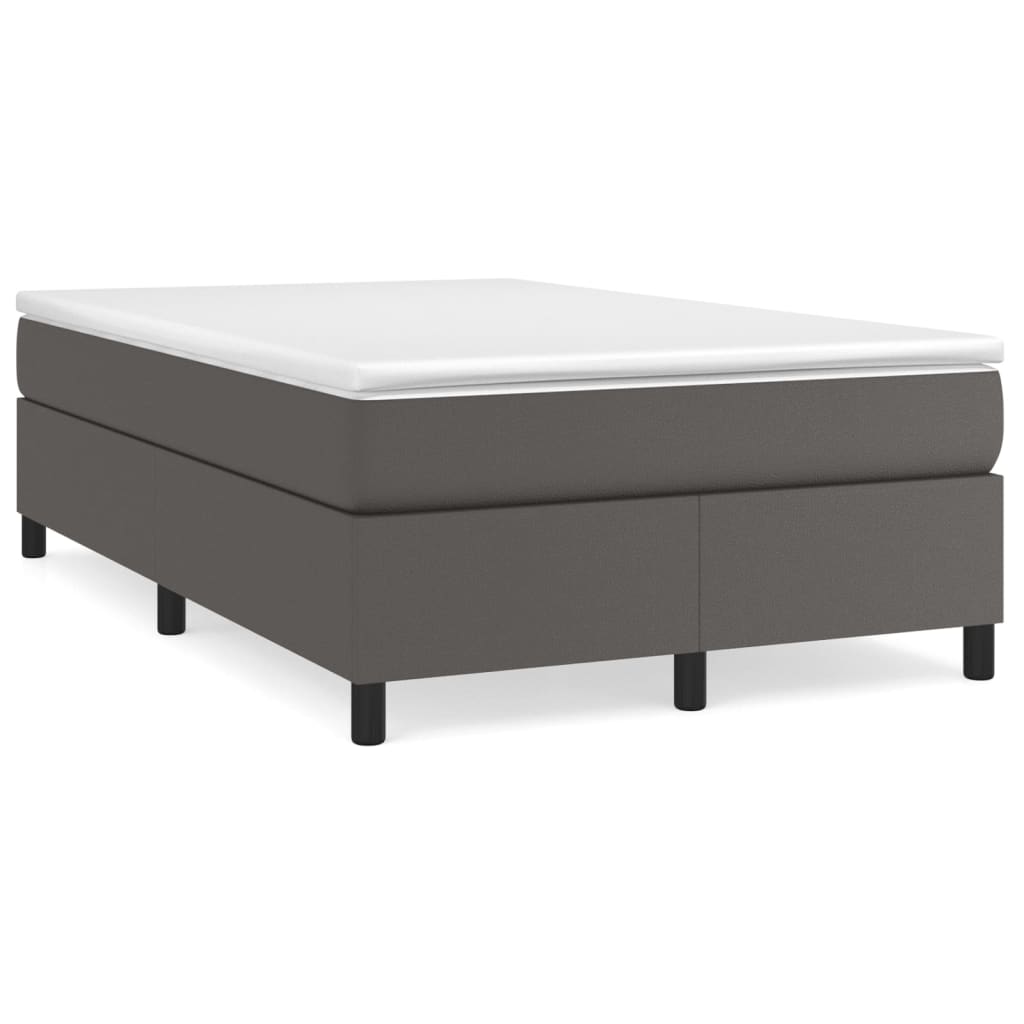Boxspring sengeramme 120x200 cm kunstlæder grå