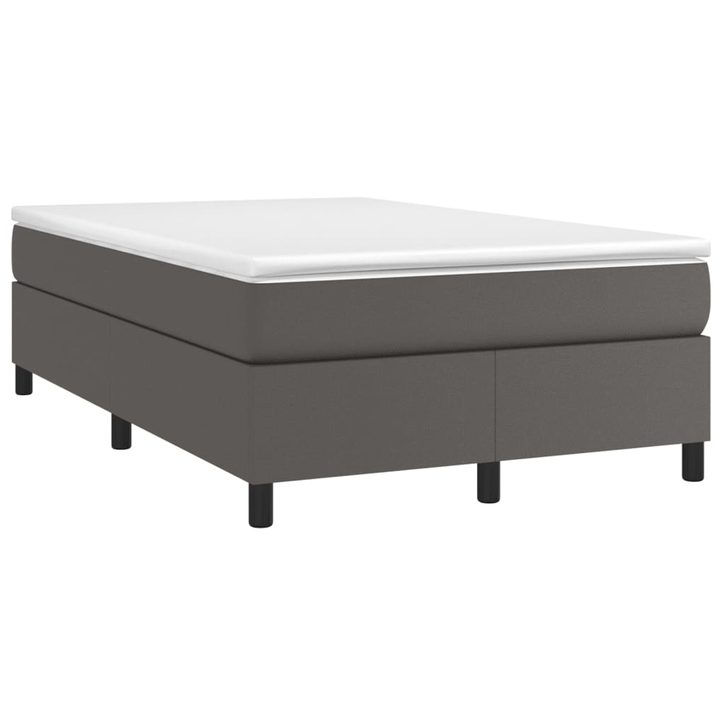 Boxspring sengeramme 120x200 cm kunstlæder grå