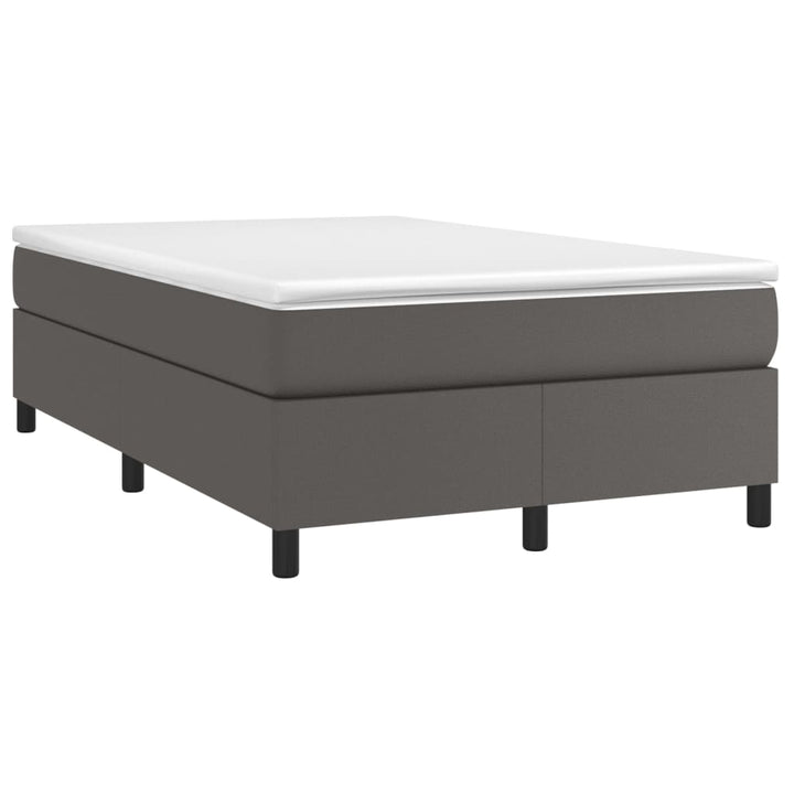 Boxspring sengeramme 120x200 cm kunstlæder grå