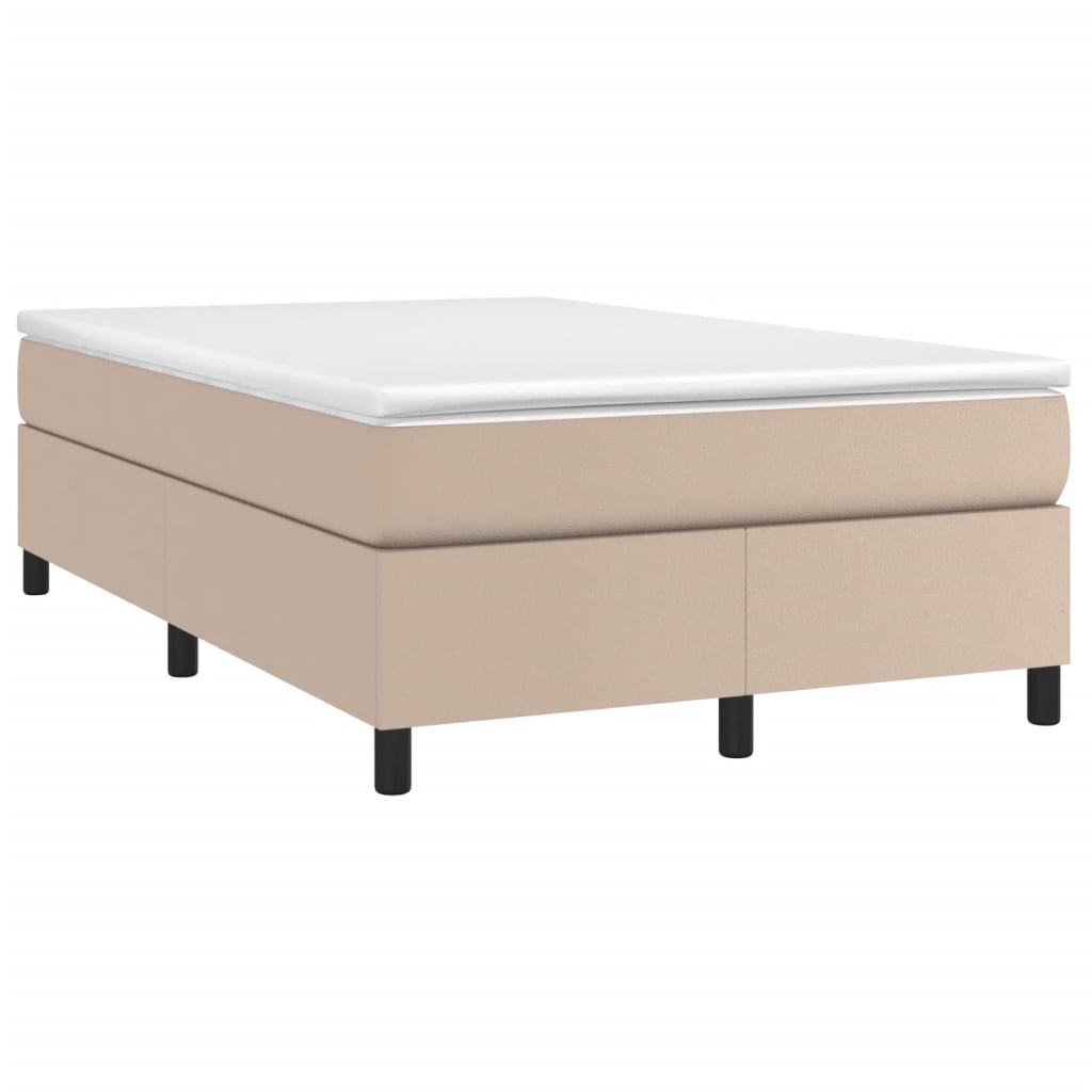 Boxspring sengeramme 120x200 cm kunstlæder cappuccinofarvet