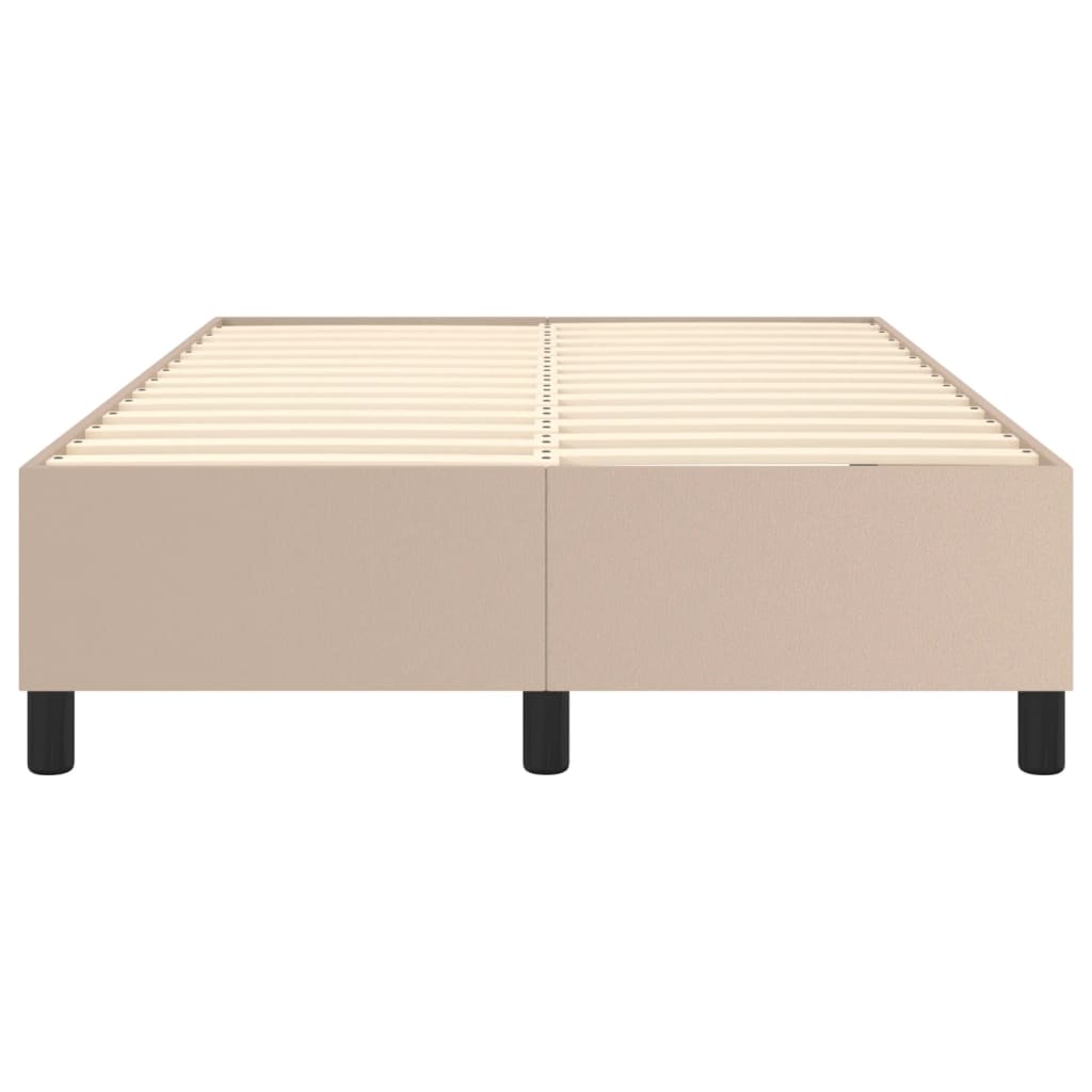 Boxspring sengeramme 120x200 cm kunstlæder cappuccinofarvet