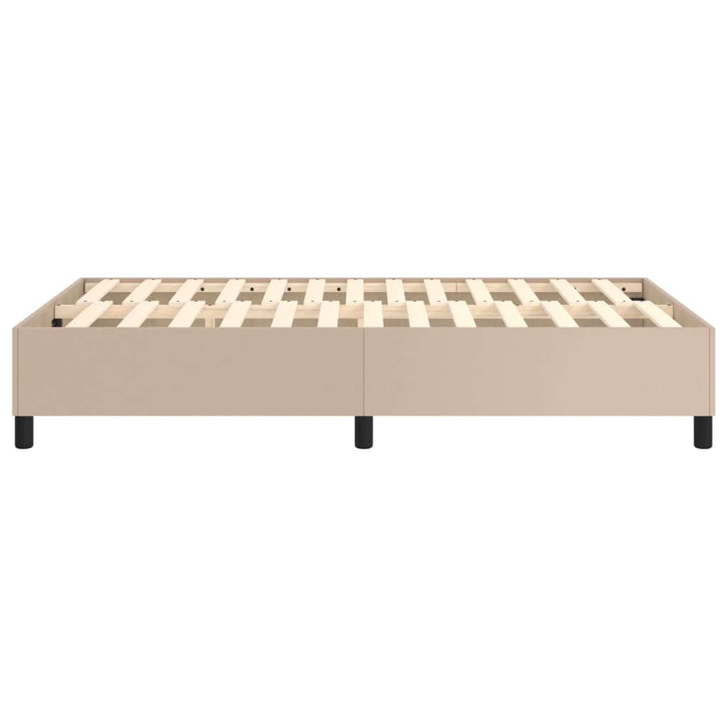 Boxspring sengeramme 120x200 cm kunstlæder cappuccinofarvet