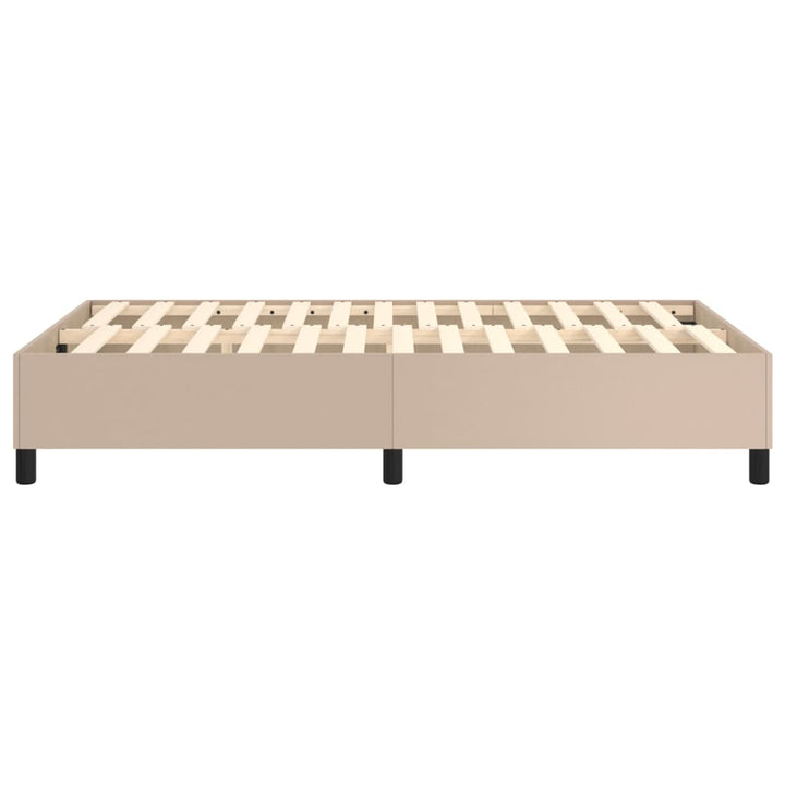 Boxspring sengeramme 120x200 cm kunstlæder cappuccinofarvet