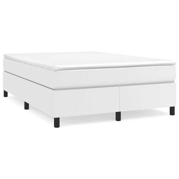 Boxspring sengeramme 140x190 cm kunstlæder hvid