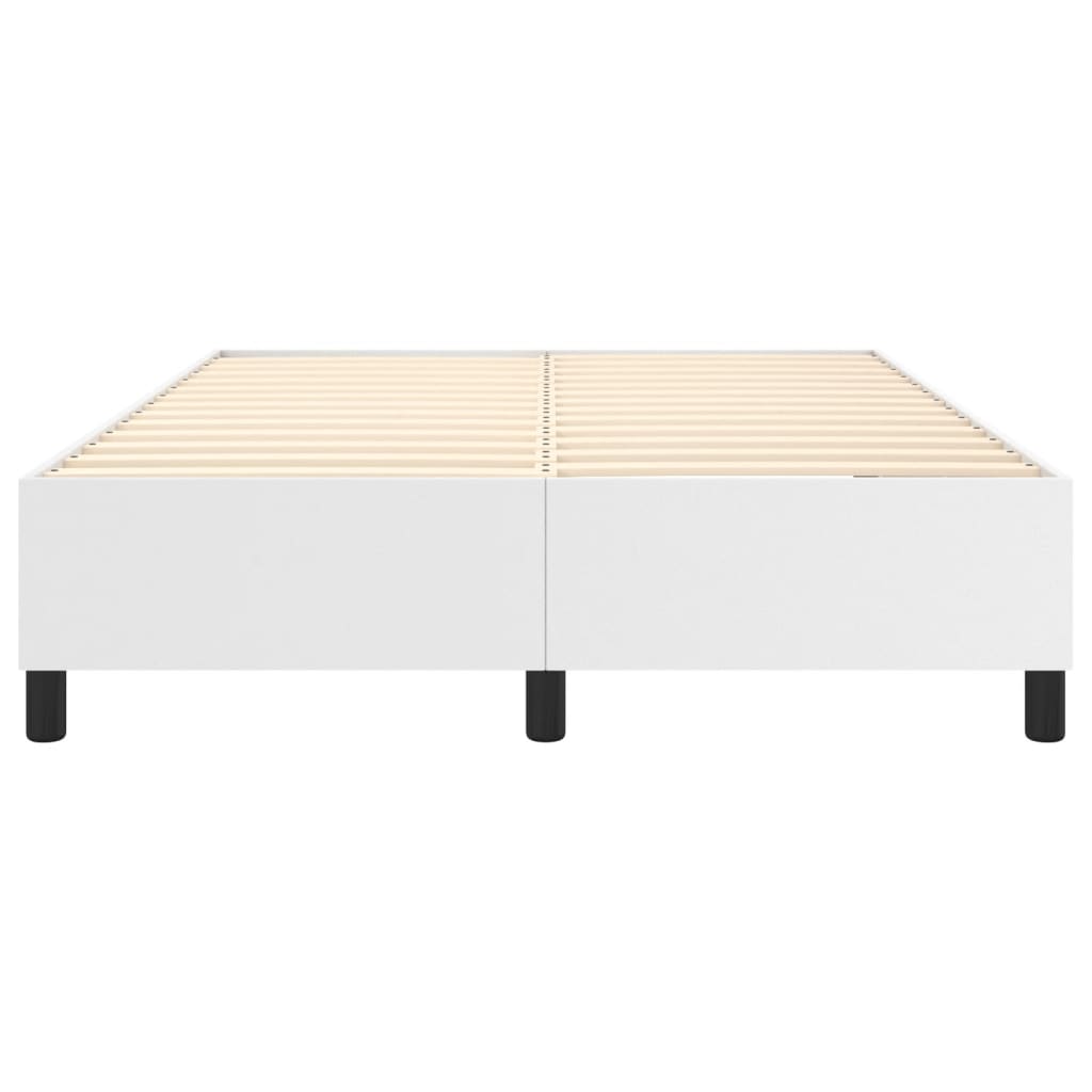 Boxspring sengeramme 140x190 cm kunstlæder hvid