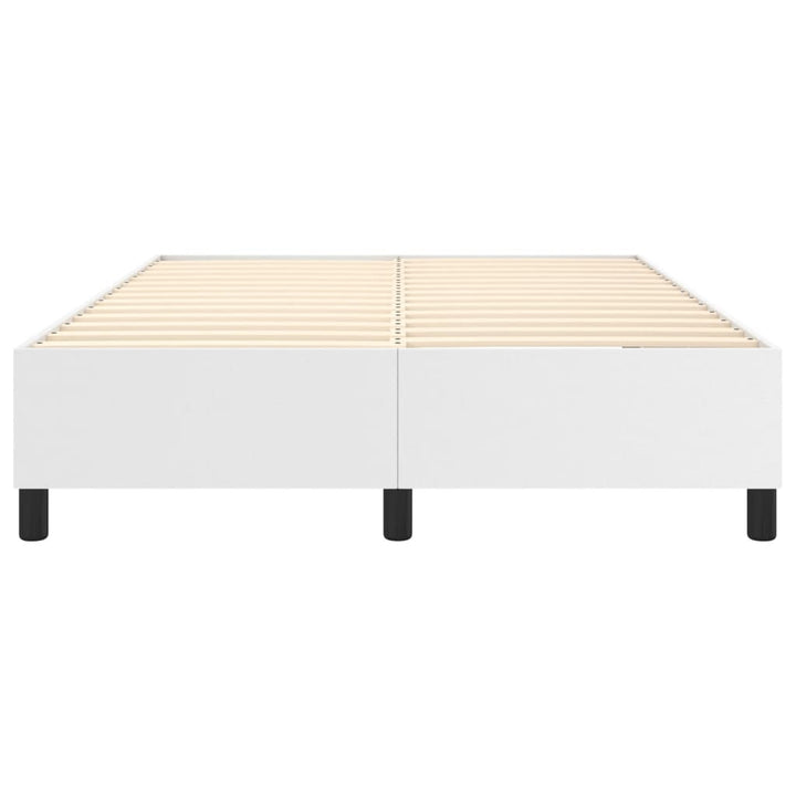Boxspring sengeramme 140x190 cm kunstlæder hvid