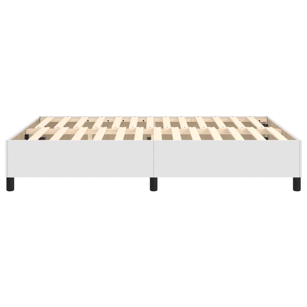 Boxspring sengeramme 140x190 cm kunstlæder hvid