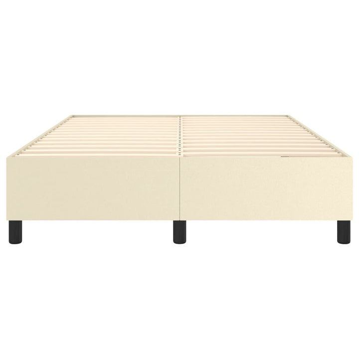 Boxspring sengeramme 140x190 cm kunstlæder cremefarvet