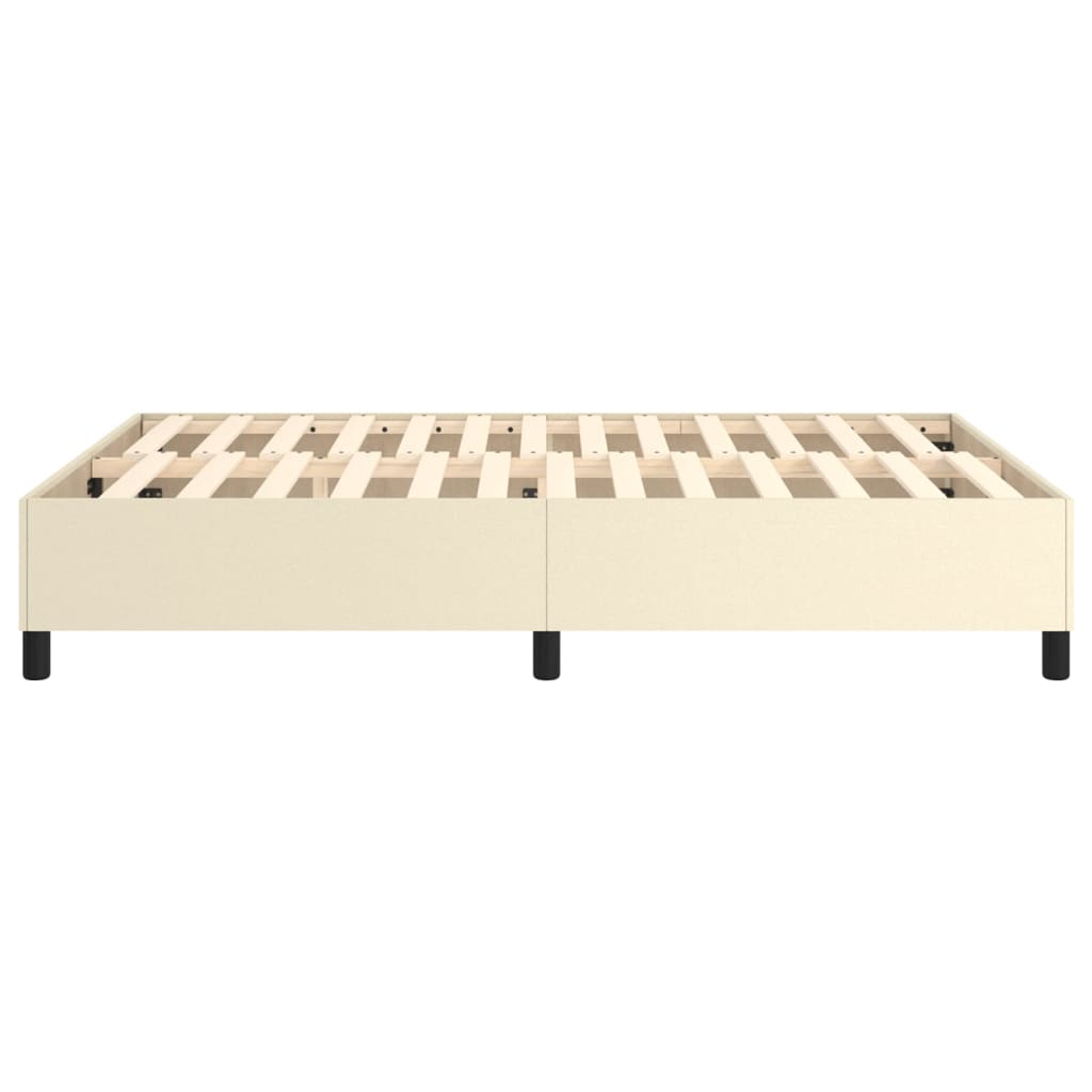 Boxspring sengeramme 140x190 cm kunstlæder cremefarvet