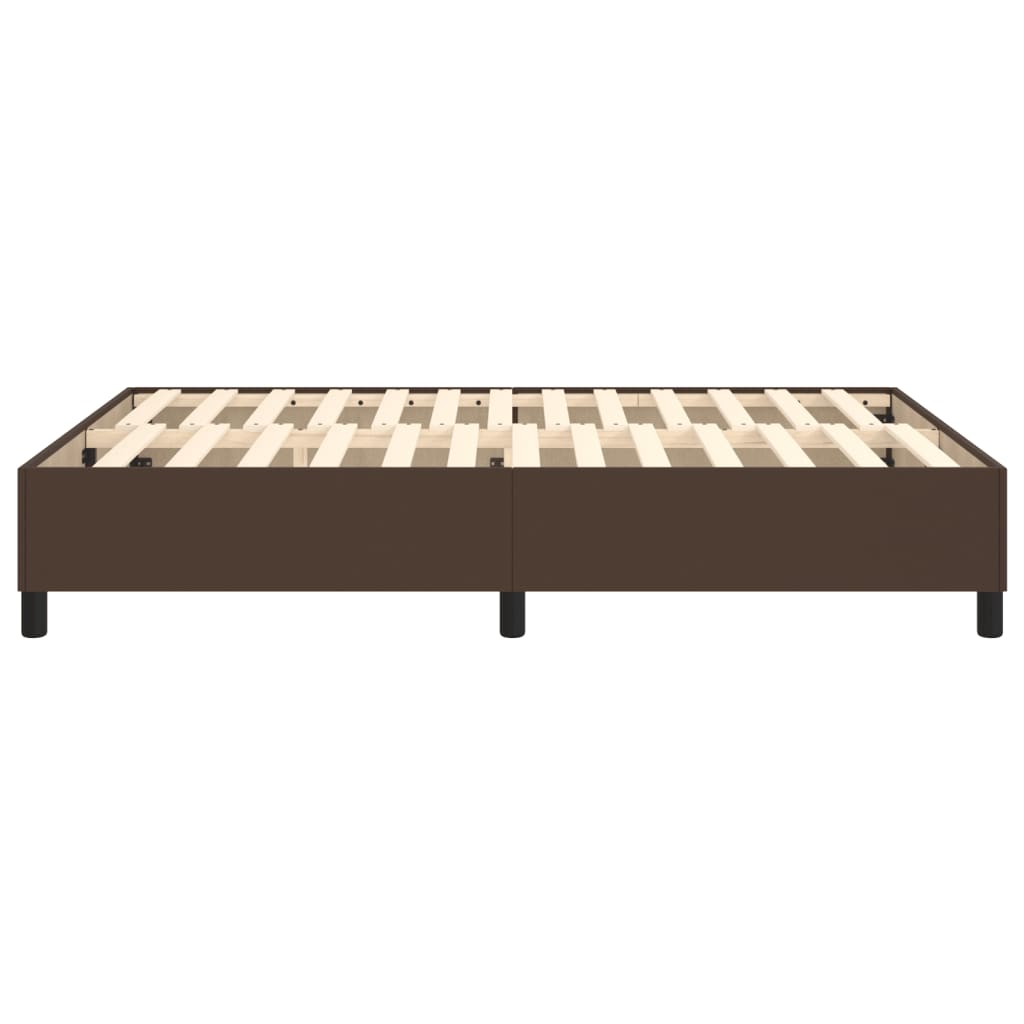 Boxspring sengeramme 140x190 cm kunstlæder brun