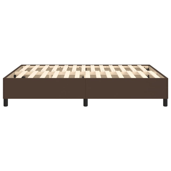 Boxspring sengeramme 140x190 cm kunstlæder brun