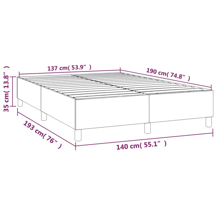 Boxspring sengeramme 140x190 cm kunstlæder brun