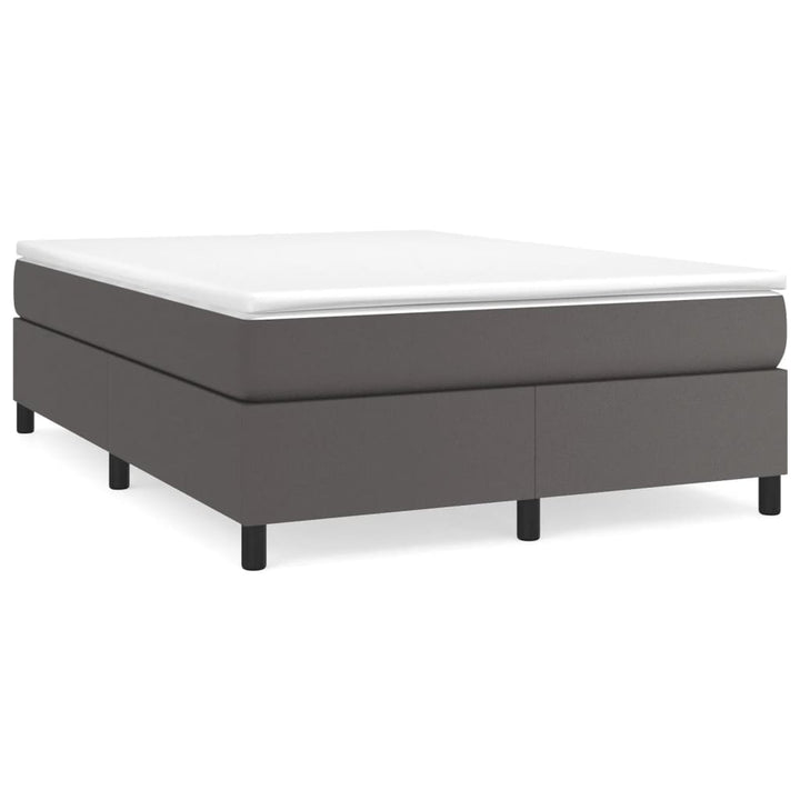 Boxspring sengeramme 140x190 cm kunstlæder grå