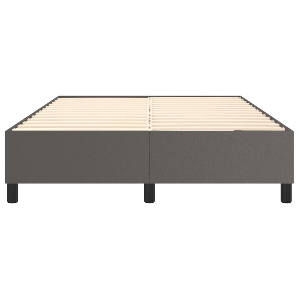 Boxspring sengeramme 140x190 cm kunstlæder grå