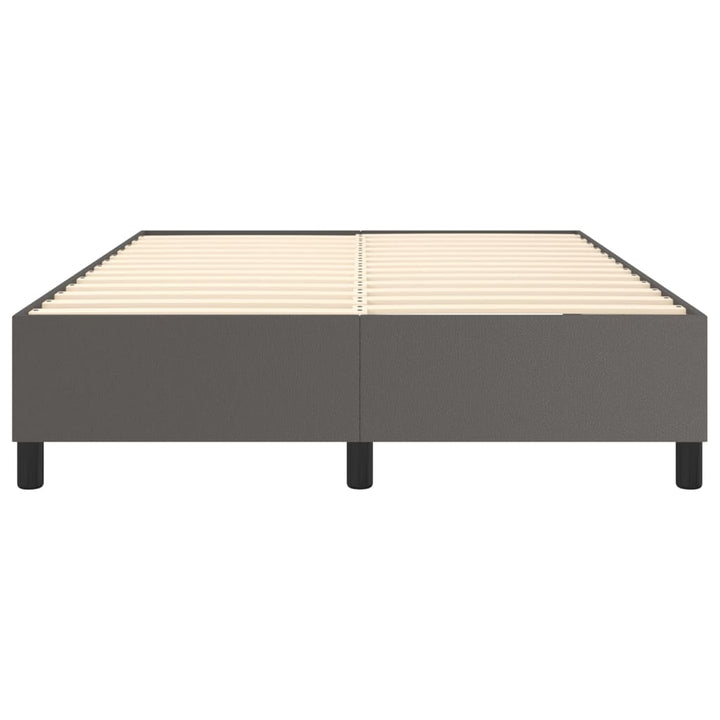 Boxspring sengeramme 140x190 cm kunstlæder grå
