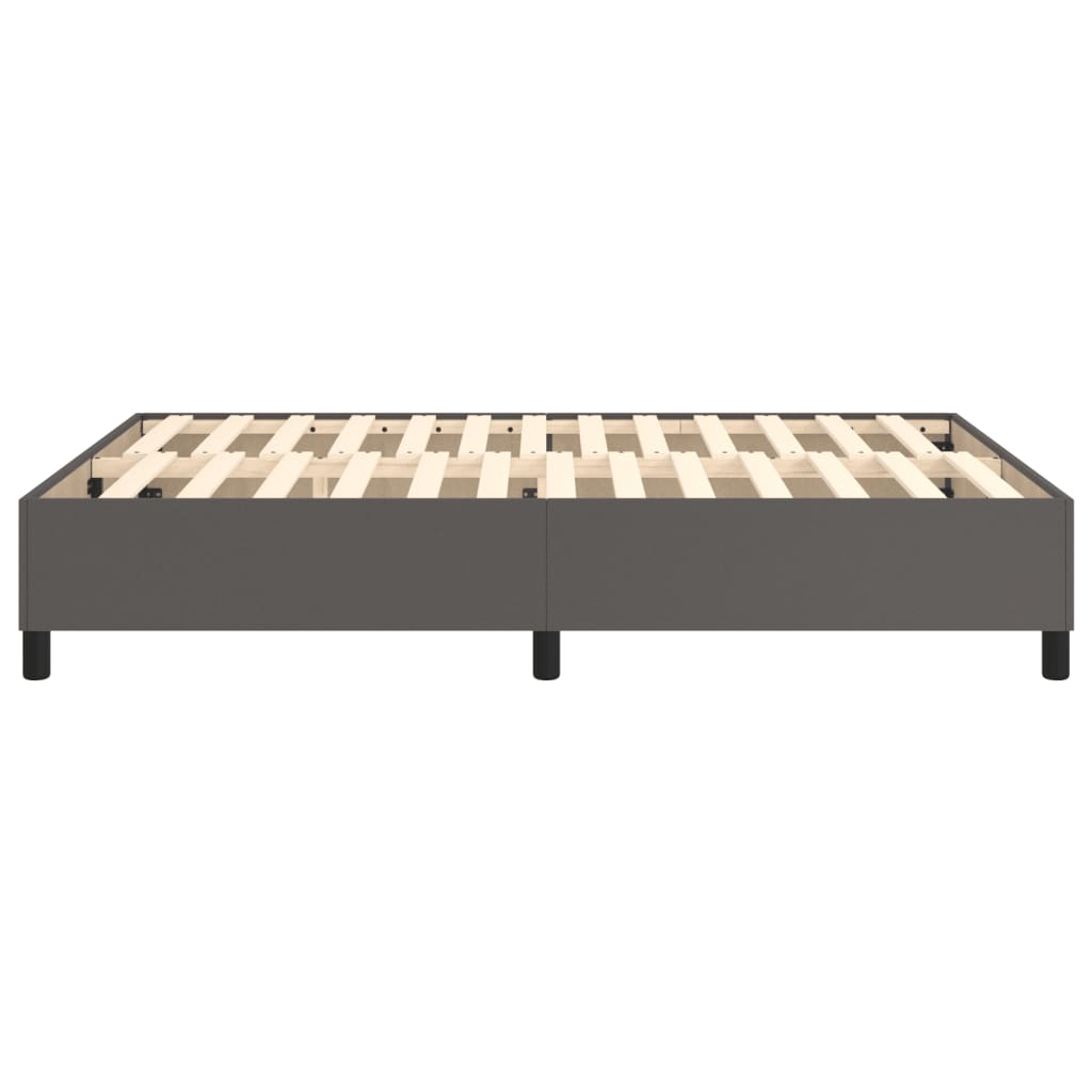 Boxspring sengeramme 140x190 cm kunstlæder grå